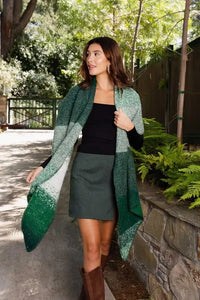 Ultra Soft Green Multi Colored Scarf