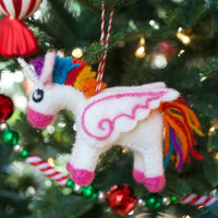 Felted Unicorn Ornament