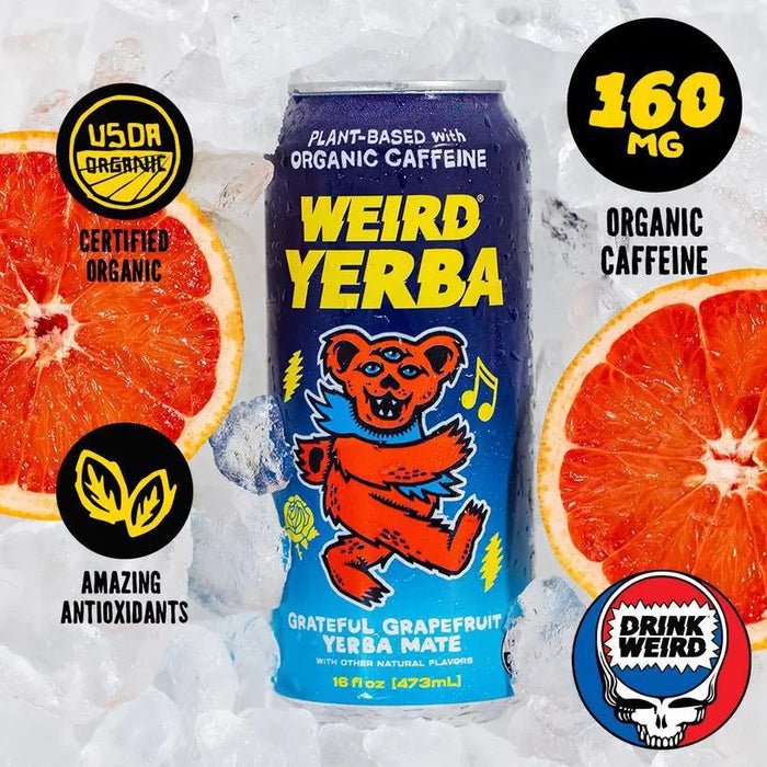 Organic Grateful Grapefruit Yerba Mate 16oz Can