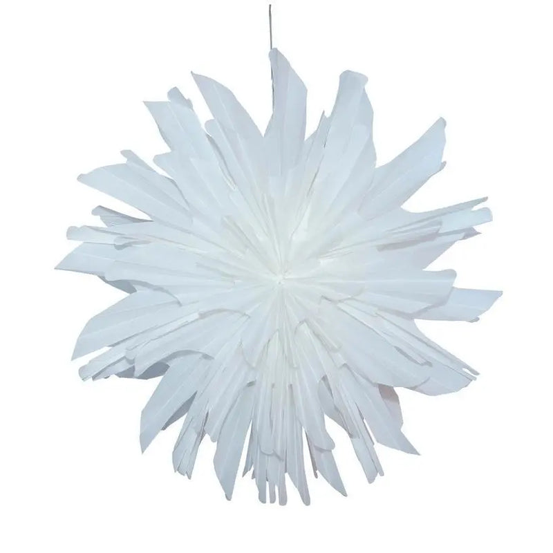 24 Inch White Frosted Mylar Snowflake Lantern Light