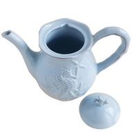 Seahorse and Seashell Teapot Menagerie Blue