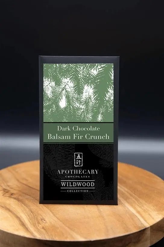 Dark Chocolate Balsam Fir Crunch - My SensibiliTeas - artisan chocolate from Apothecary Chocolates