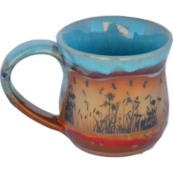 Dragonflyscape 14 Oz. Mug - My SensibiliTeas - nature mug from Always Azul Pottery