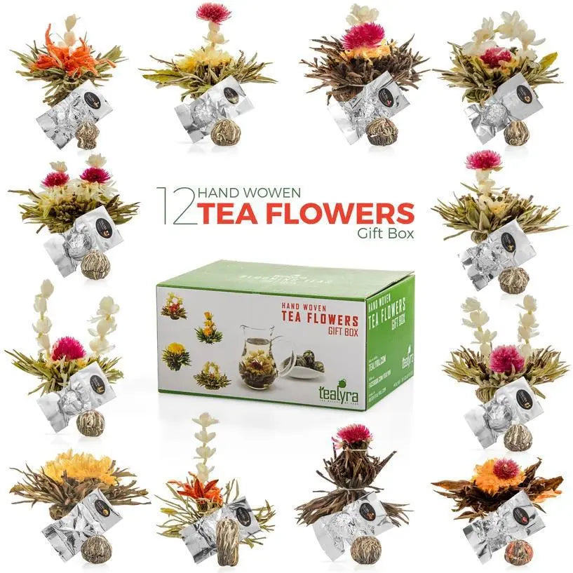 Glass Teapot + 12 Blooming Teas Gift Box