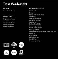 70% Rose Cardamom Chocolate Bar - Limited Edition