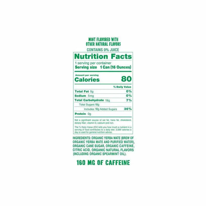 Organic Mystical Mint Yerba Mate 16oz Can