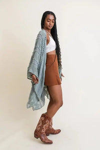 Embroidered Zig Zag Soft Kimono - My SensibiliTeas - kimono from Leto Accessories