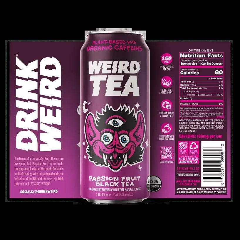 Organic Passion Fruit Black Iced Tea 16oz Can