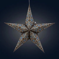 Black and Turquoise Cathedral Star Lantern