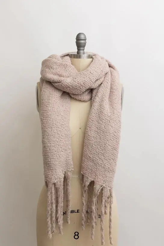 Cozy Knit Scarf with Tassels - Classic
