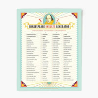Shakespeare Insults Generator Poster 11x14