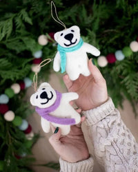 Felted Happy Bears Ornaments - My SensibiliTeas - felted bear ornament from Friendsheep