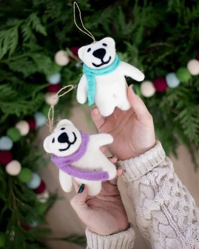 Felted Happy Bears Ornaments - My SensibiliTeas - felted bear ornament from Friendsheep