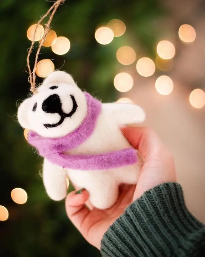 Felted Happy Bears Ornaments - My SensibiliTeas - felted bear ornament from Friendsheep