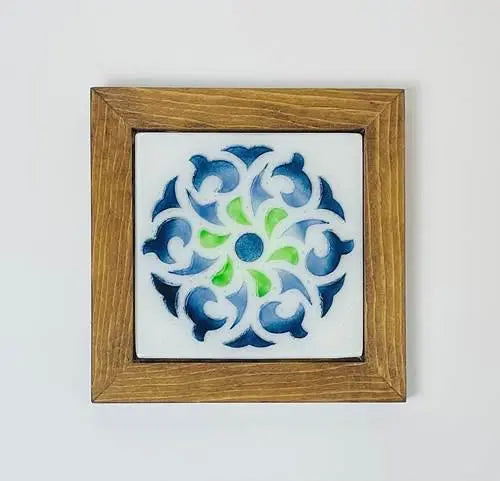 Framed Fused Glass Mandala