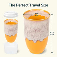 Grapefruit 12oz Ceramic Travel Mug - My SensibiliTeas - travel mugs from Nova Ceramics Travel Mugs