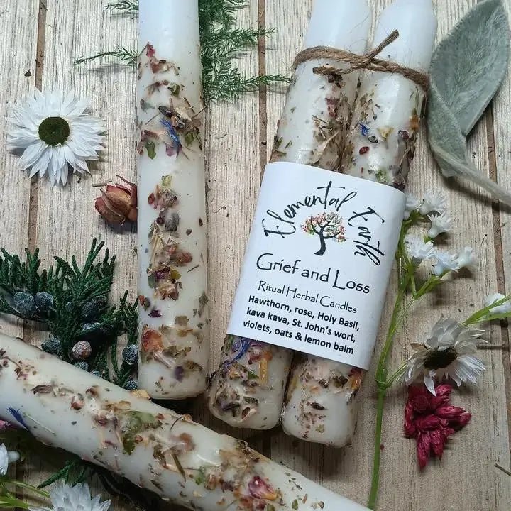 Grief and Loss Herbal Intention Candles - My SensibiliTeas - healing candles from Elemental Earth Shop
