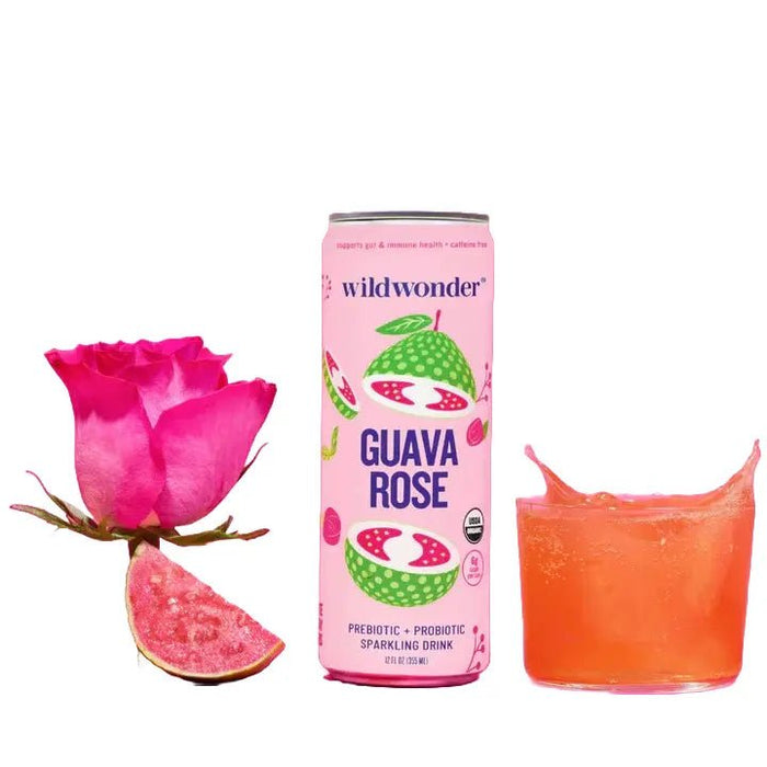 Guava Rose Sparkling Probiotic and Prebiotic - My SensibiliTeas - kombucha alternative from wildwonder