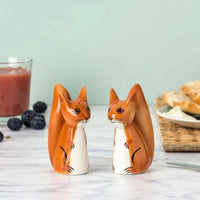Handmade Ceramic Squirrel Salt and Pepper Shakers - My SensibiliTeas - Squirrel Salt & Pepper Shakers from Hannah Turner LTD