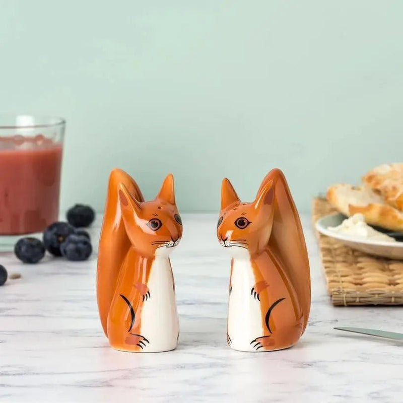 Handmade Ceramic Squirrel Salt and Pepper Shakers - My SensibiliTeas - Squirrel Salt & Pepper Shakers from Hannah Turner LTD