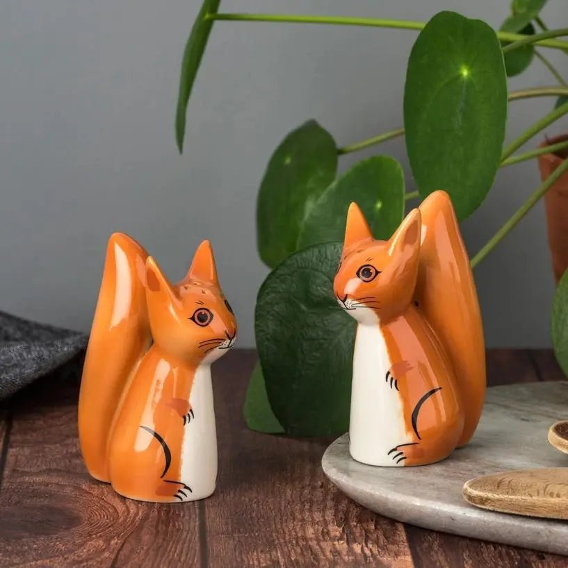 Handmade Ceramic Squirrel Salt and Pepper Shakers - My SensibiliTeas - Squirrel Salt & Pepper Shakers from Hannah Turner LTD