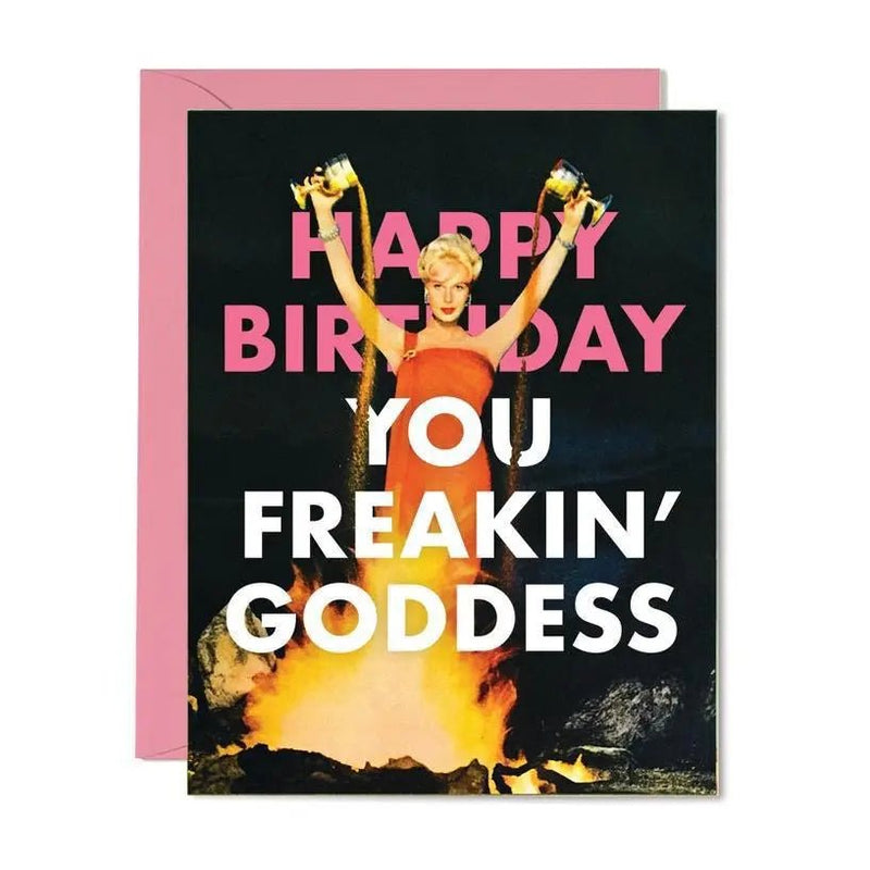 Happy Birthday You Freakin' Goddess - My SensibiliTeas - Women's Birthday Card from The Raccoon Society