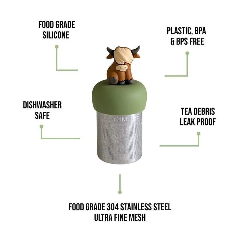 Highland Cow Floating Tea Steeper - My SensibiliTeas - tea infuser from Float2Infuse