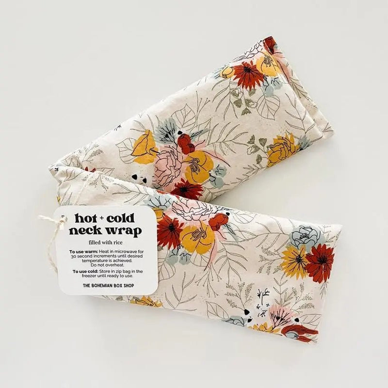 Hot & Cold Therapy Neck Wrap - Ivory Florals - My SensibiliTeas - rice hot cold therapy from Bohemian Box Shop