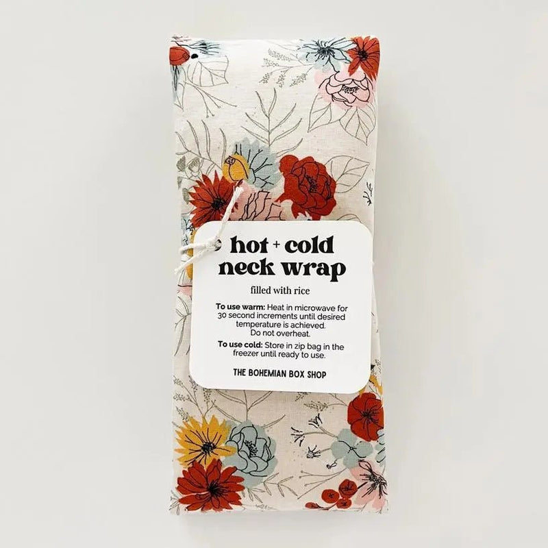 Hot & Cold Therapy Neck Wrap - Ivory Florals - My SensibiliTeas - rice hot cold therapy from Bohemian Box Shop