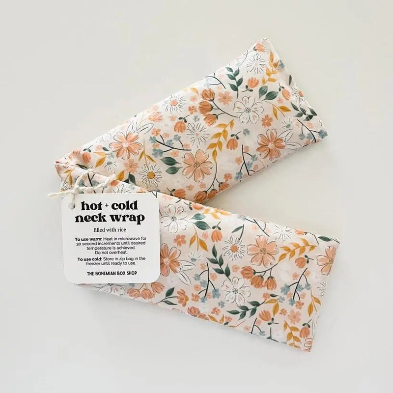 Hot & Cold Therapy Neck Wrap - Peach Bella Floral - My SensibiliTeas - rice hot cold therapy from Bohemian Box Shop