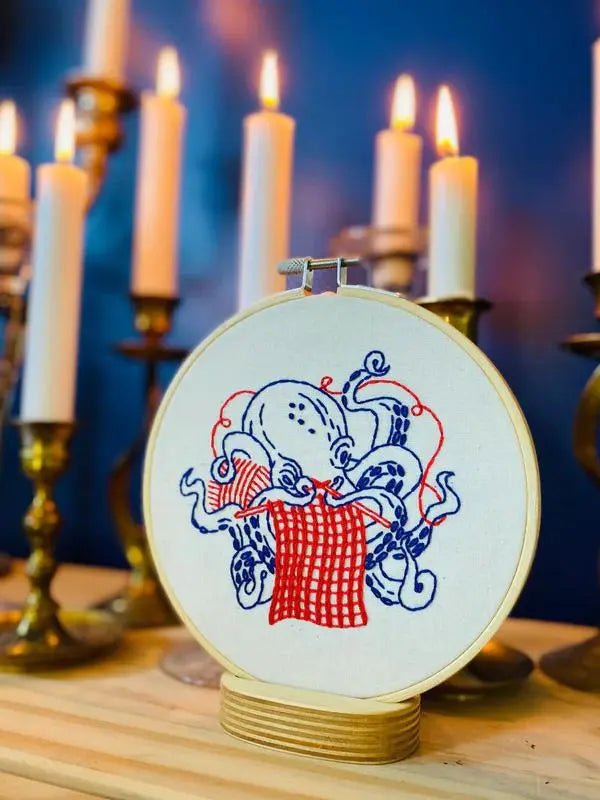 Industrious Octopus - My SensibiliTeas - nautical embroidery kit from Hook, Line & Tinker