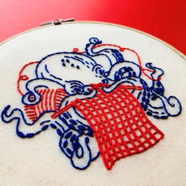 Industrious Octopus - My SensibiliTeas - nautical embroidery kit from Hook, Line & Tinker