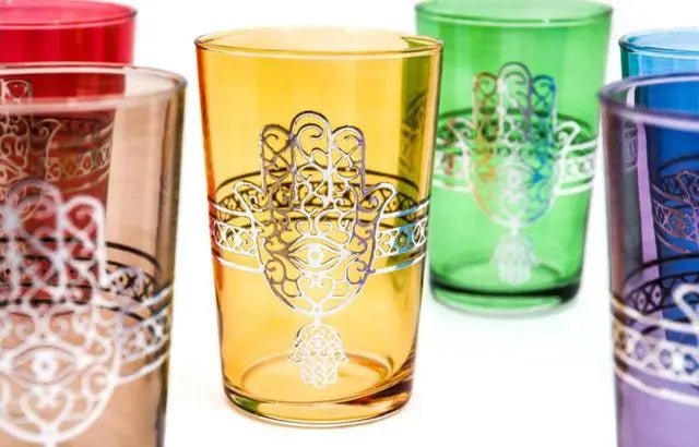 Kounouz Tea Glasses Mix, Silver - My SensibiliTeas - colorful tea cup from Casablanca Market