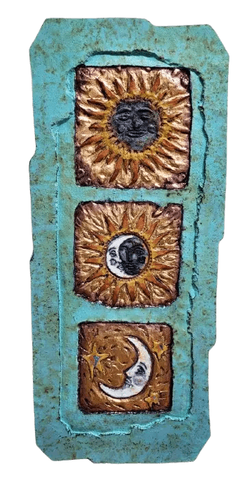 Large Vertical Sun Triptik - My SensibiliTeas - Wall Art from Jeanne Dana PaperAndStone