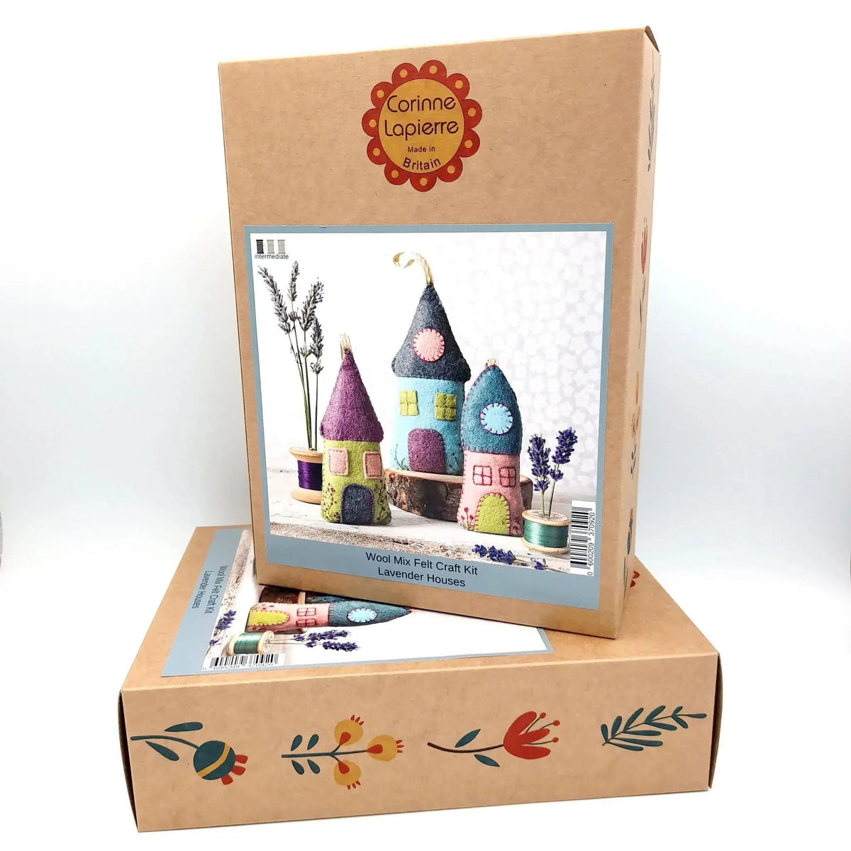 Lavender Houses Felt Craft Kit - My SensibiliTeas - embroidery craft kit from Corrine Lapierre