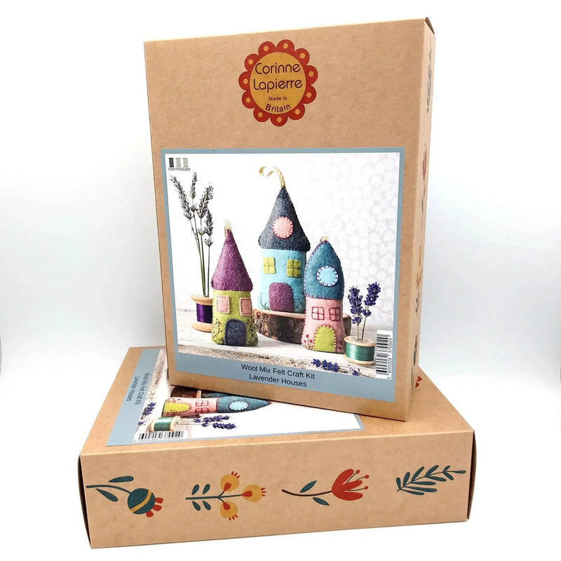 Lavender Houses Felt Craft Kit - My SensibiliTeas - embroidery craft kit from Corrine Lapierre