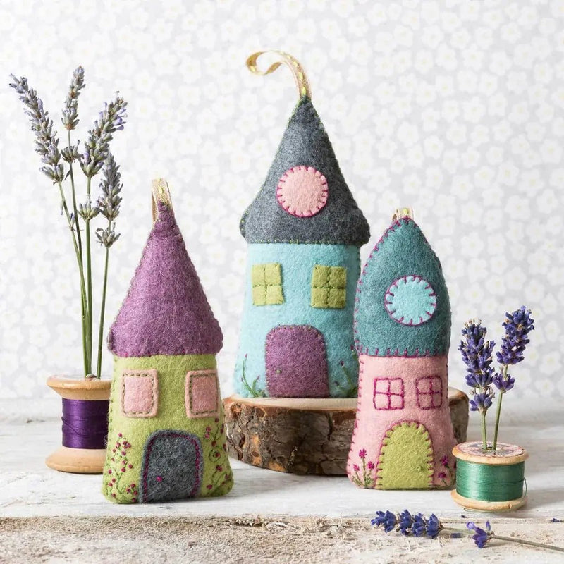 Lavender Houses Felt Craft Kit - My SensibiliTeas - embroidery craft kit from Corrine Lapierre