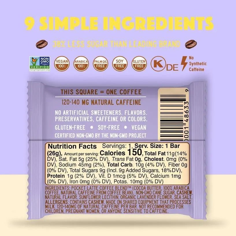 Lavender Vanilla Coffee Chocolate Bar - My SensibiliTeas - coffee chocolate from Pocket Chocolates