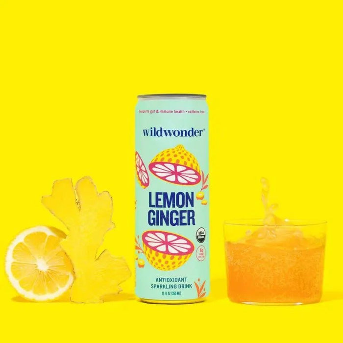 Lemon Ginger Sparkling Antioxidant Drink - My SensibiliTeas - herbal beverage from wildwonder