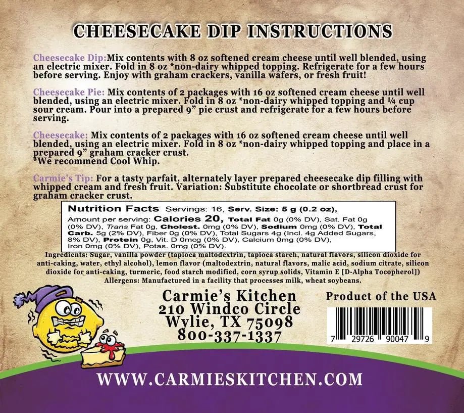 Lemon Icebox Cheesecake Dip Mix - My SensibiliTeas - cheesecake dip mix from Carmie's Kitchen