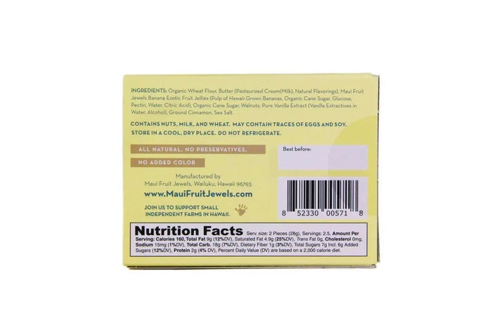 Maui Banana Bread Shortbread 5 Pieces - My SensibiliTeas - shortbread from Maui Fruit Jewels