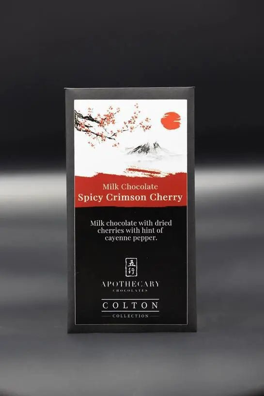 Milk Chocolate Spicy Crimson Cherry Bar - My SensibiliTeas - artisan chocolate from Apothecary Chocolates