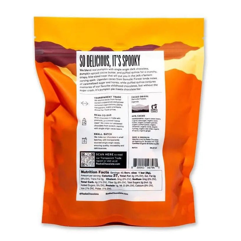 Mini Pumpkin Crunch Unroasted Chocolate Bar - My SensibiliTeas - seasonal chocolate from Raaka Chocolate