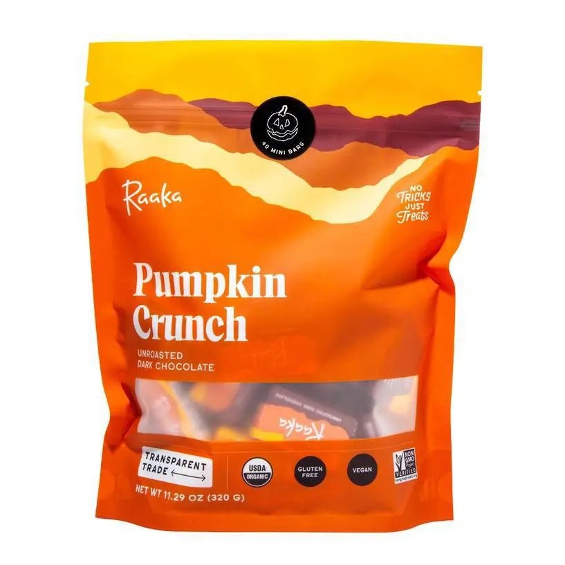 Mini Pumpkin Crunch Unroasted Chocolate Bar - My SensibiliTeas - seasonal chocolate from Raaka Chocolate