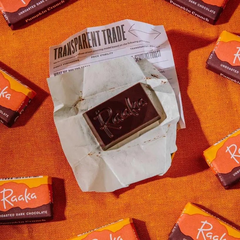Mini Pumpkin Crunch Unroasted Chocolate Bar - My SensibiliTeas - seasonal chocolate from Raaka Chocolate