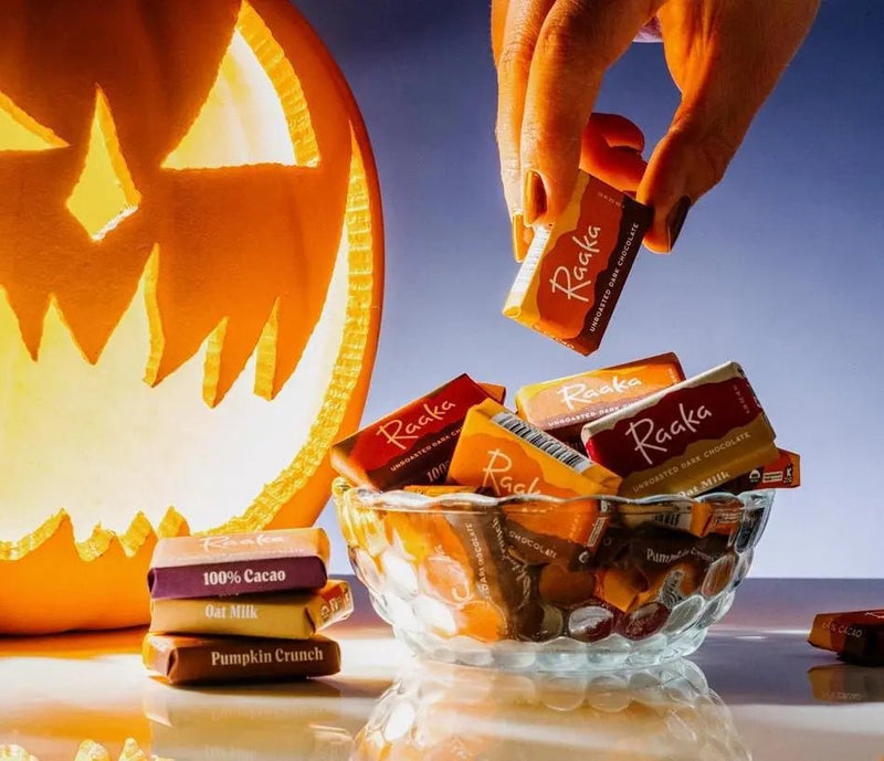 Mini Pumpkin Crunch Unroasted Chocolate Bar - My SensibiliTeas - seasonal chocolate from Raaka Chocolate