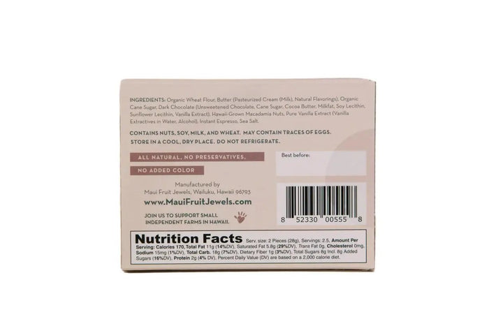 Mocha Macadamia Shortbread 5 Pieces - My SensibiliTeas - shortbread from Maui Fruit Jewels