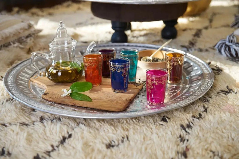 Morjana Tea Glasses Gold Mix - My SensibiliTeas - colorful tea cup from Casablanca Market