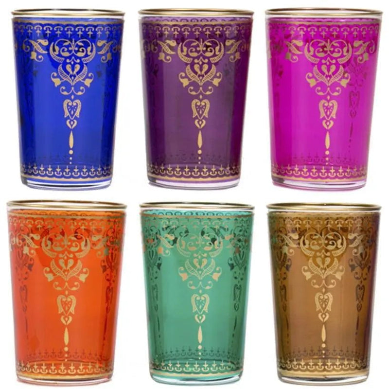 Morjana Tea Glasses Gold Mix - My SensibiliTeas - colorful tea cup from Casablanca Market