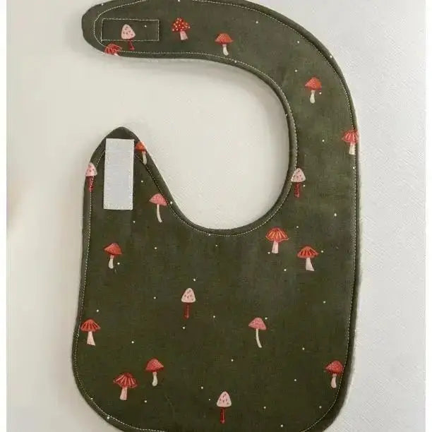 Mushrooms On Green Baby Bib - My SensibiliTeas-baby essentials from Port & Starbird
